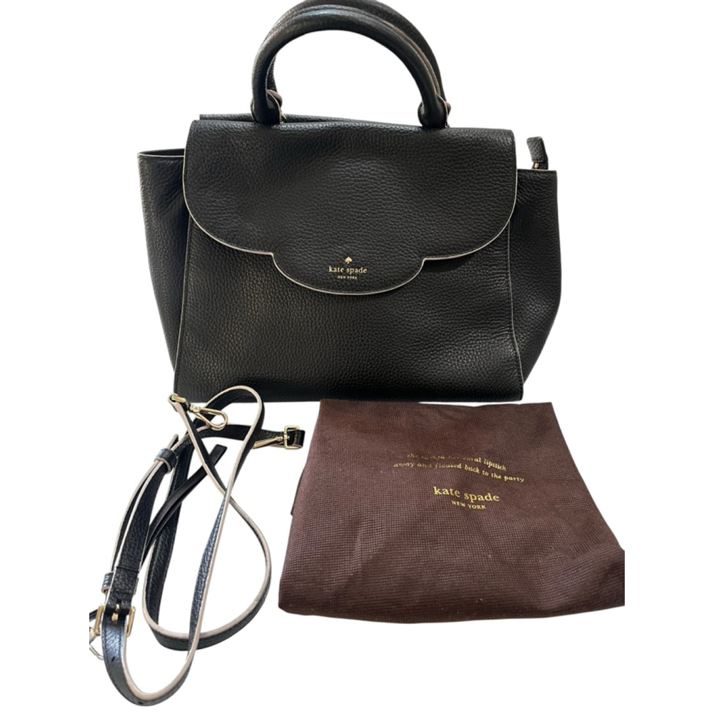 Kate Spade Makayla Black Leather Purse With Bag And Straps Crossbody Shoulder